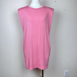 Elan Dress Womens Small Pink Mini T Shoulder Pads Shift Beach Minimal